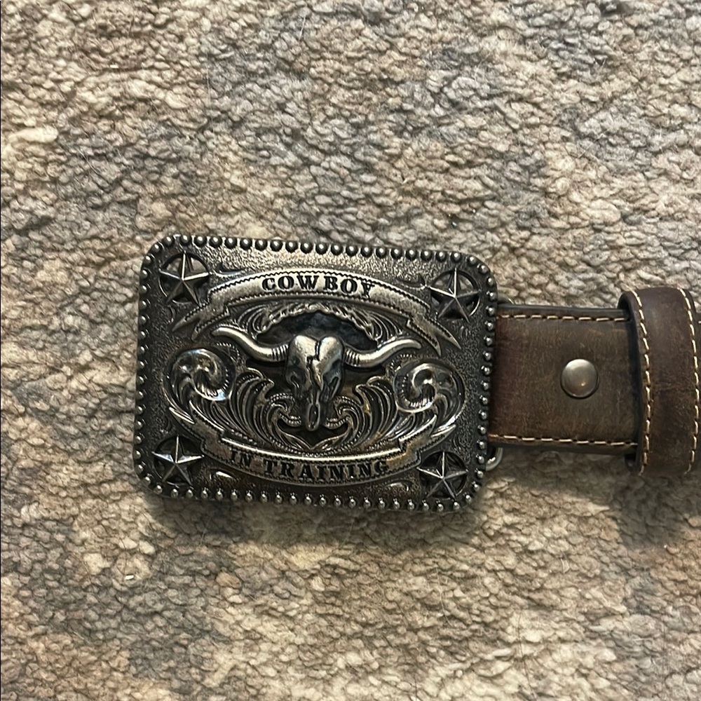Cowboy In Training Belt Buckle & Belt